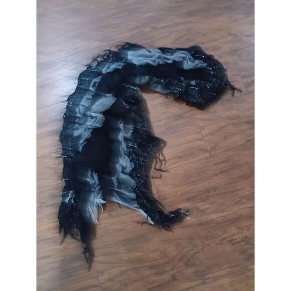 Womens black and gray fashion scarf - Picture 1 of 3
